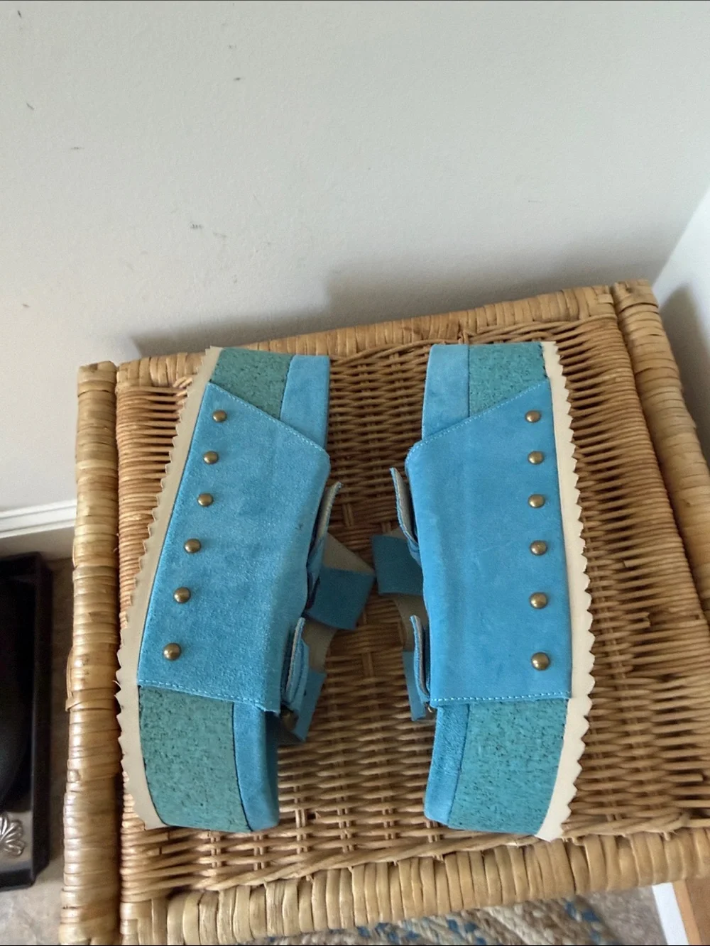 Free People x Intentionally Blank Rule Breaker Suede Platform Sandals Size 7 NEW